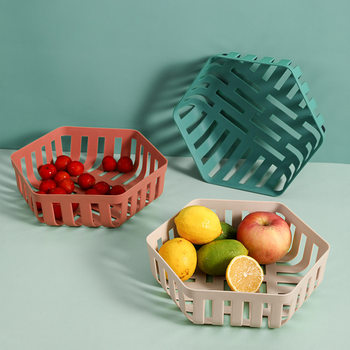 Scandinavian Modern Geometric Plastic Fruit Basket Home Personalized Storage Fruit Basin Creative Living Room Home Snack Tray