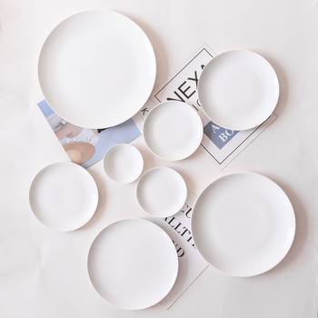 Factory Wholesale Pure White Ceramic Plate Household Tableware Set Creative Steak Plate Gift Advertising Moonlight Bone China Plate