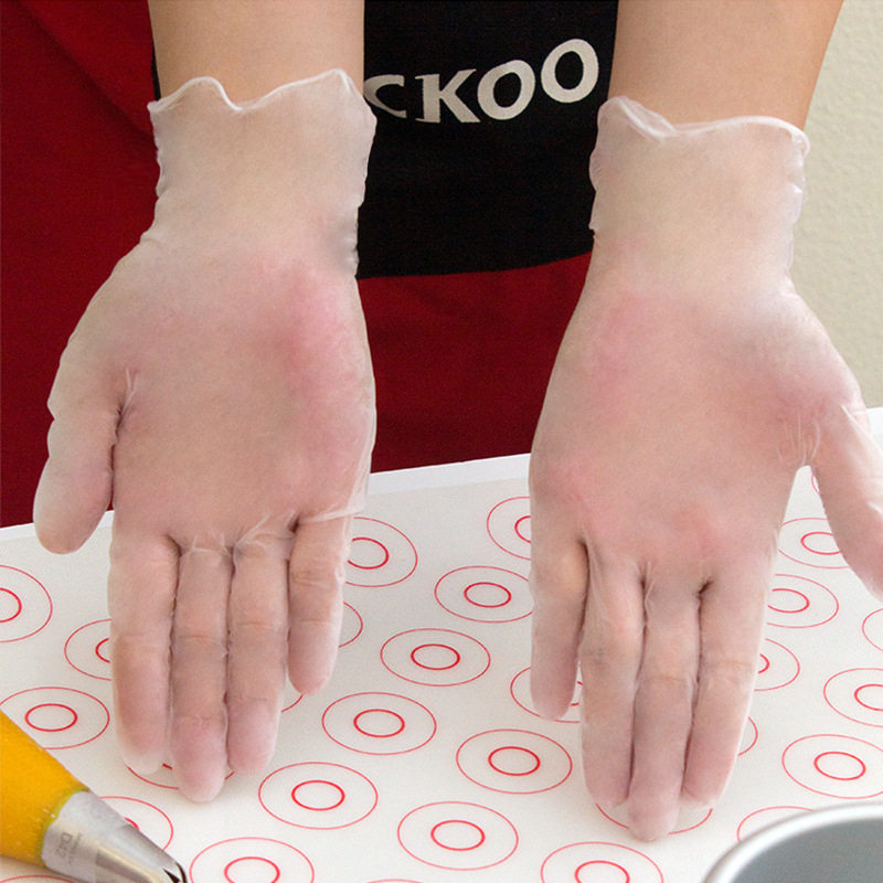 Disposable powder-free non-slip PVC gloves food grade kitchen cooking home cleaning gloves beauty protective gloves