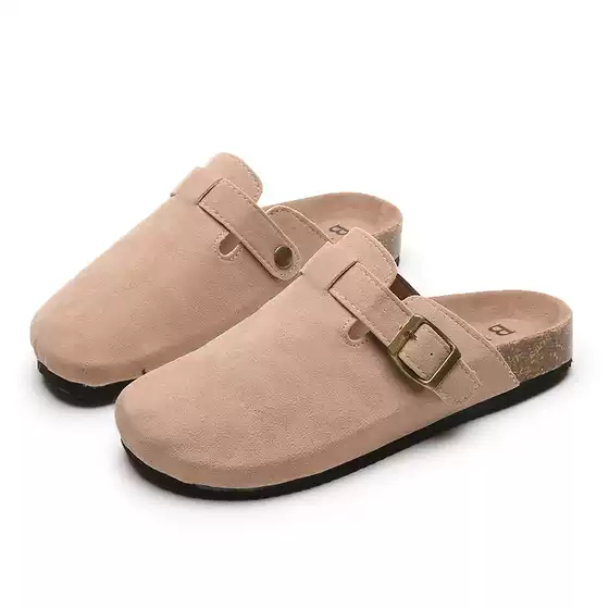 Cross-border plus size Boken Baotou Half-tow One-pedal Sandals Women's Summer Outfit Round-toed Half-tow Lazy Shoes