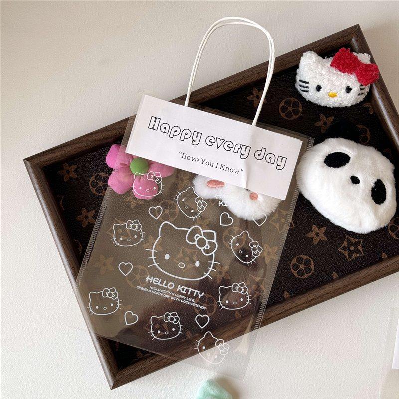 Kitty Cat Portable Transparent Gift Bag Birthday Ins Style Girly Cute Cat Gift Stationery Storage Accessories