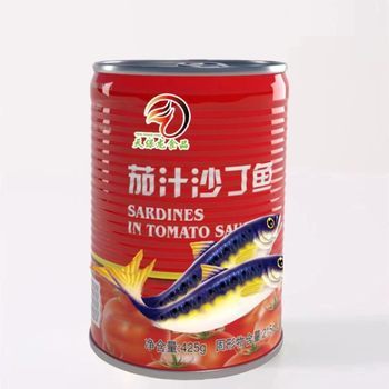 Large Can of Tomato Sauce Sardines 425g Canned Large-Capacity Fish Ready-To-Eat Seafood for Drinking and Meals, a Great Travel Product