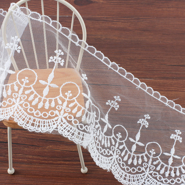 White lace water soluble milk silk lace woven embroidered mesh Lolita wedding dress skirt clothing accessories