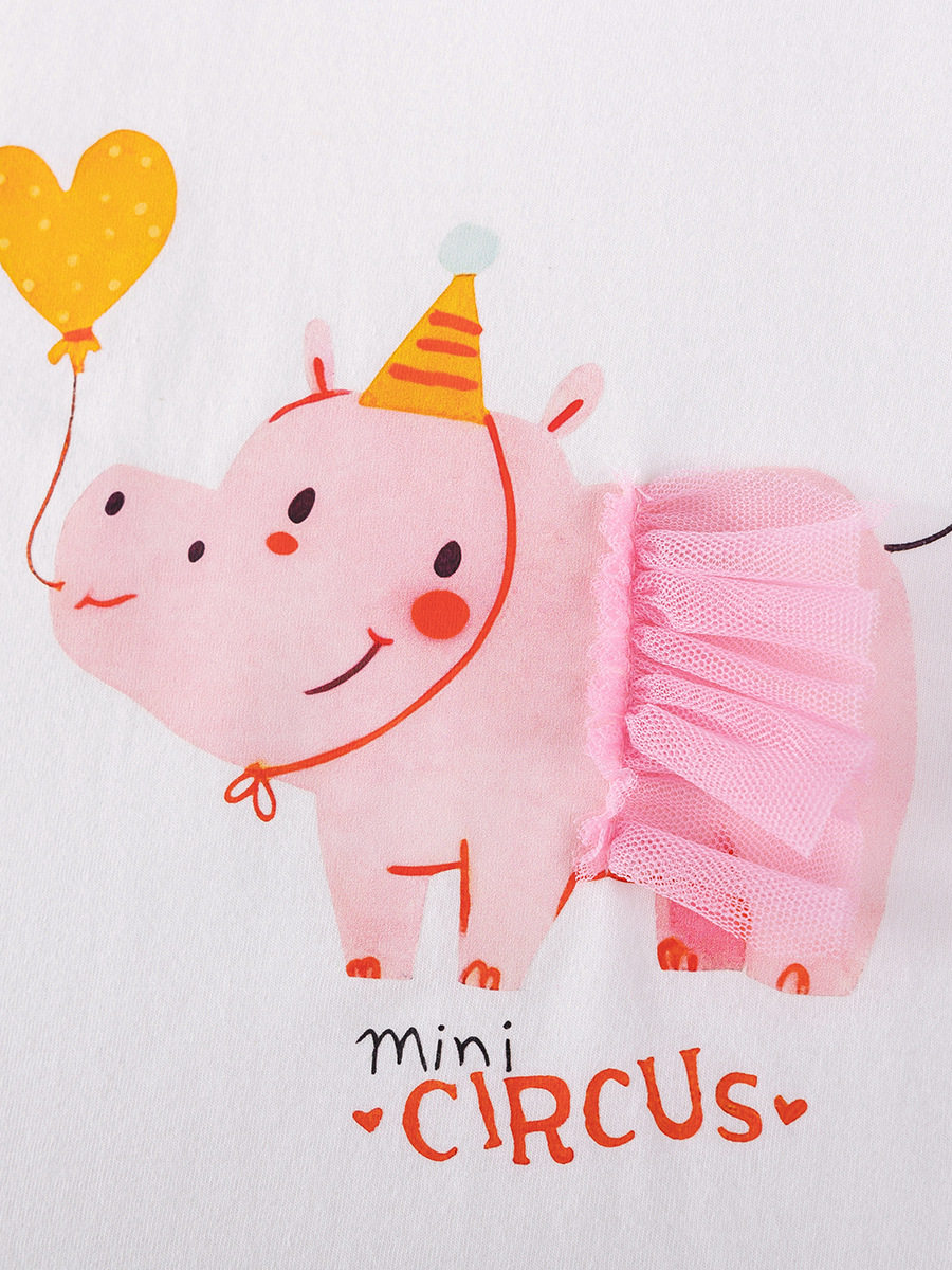 [Style] Summer Girls' Kids' Clothing, Cartoon Pig Kids' Set, Cute Baby Kids' Clothing