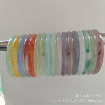 8mm Thick Rod Inner Diameter 58mm Round Bar Jingle Bracelet Glass Imitation Jade Bracelet Floating Flower Bracelet Imperial Concubine Bracelet
