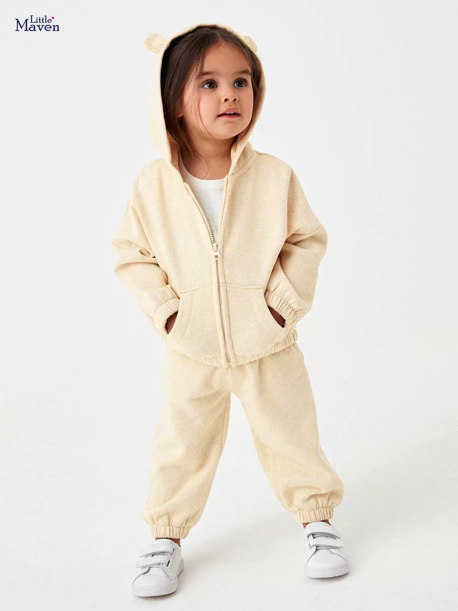 New Girls' Hoodie Set, Fashion Kids' Outfit, Cotton Autumn Long-sleeve Set