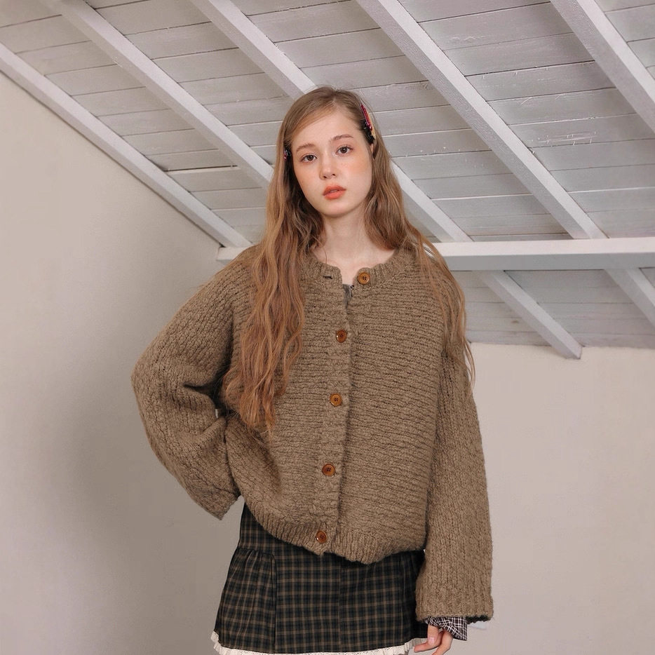 Highly Recommended! 800g Duncan Wool Loose Atmosphere Thick Knit Cardigan