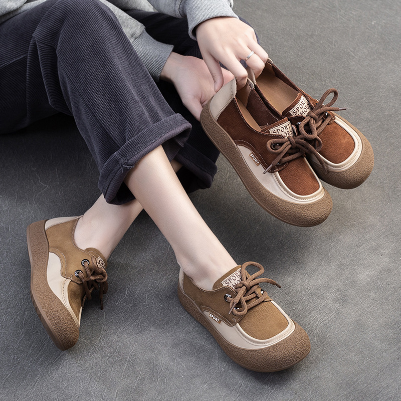 Giày Bệt Nữ Chất Liệu Da Bò Hàng Mùa Xuân Thu Đông