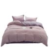 New Washed Cotton Light Luxury Simple Four-Piece Set Solid Color Shell Bed Supplies Dormitory Bed Sheets Quilt Cover Three-Piece Set Wholesale