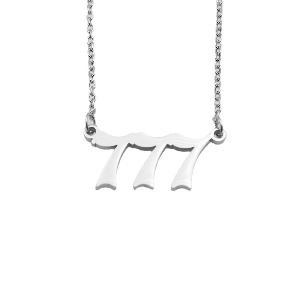 Ins Style Titanium Steel Clavicle Chain Personalized Angel Digital Necklace Women's 111-999 Stainless Steel Necklace Wholesale Exquisite