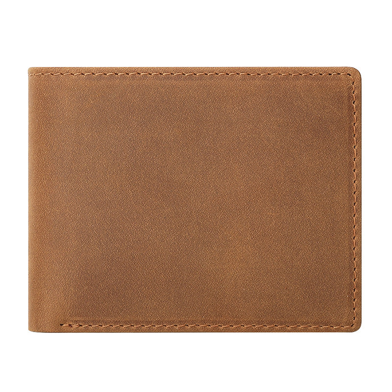 Men's Wallet, Large Capacity, Rfid Anti-Theft, Vintage Style, Trendy, Genuine Cow Leather Wallet
