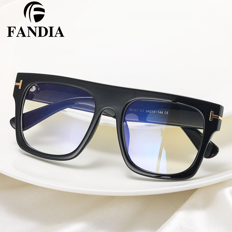 95167 Cross-Border Export New Anti-Blue Light Large-Frame Optical Frame European and American Fashionable Men's and Women's Glasses Frame for Women