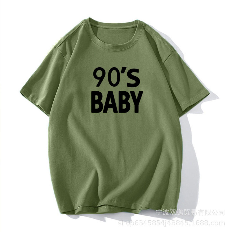 Womens Cotton T Shirt American Letter Print Short Sleeve Loose Fit Casual Everyday Wear Wholesale Available
