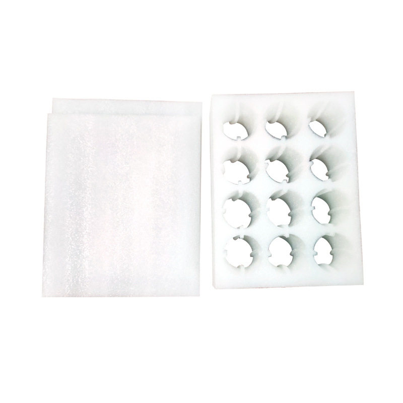 Wholesale goose egg holder EPE pearl cotton positioning packaging 12 large pearl cotton egg holder white epe express packaging