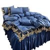 Cross-Border Amazon Light Luxury Collection Art Skin-Friendly Brushed European Lace Bed Skirt Bedspread Three or Four-Piece Set Factory Wholesale