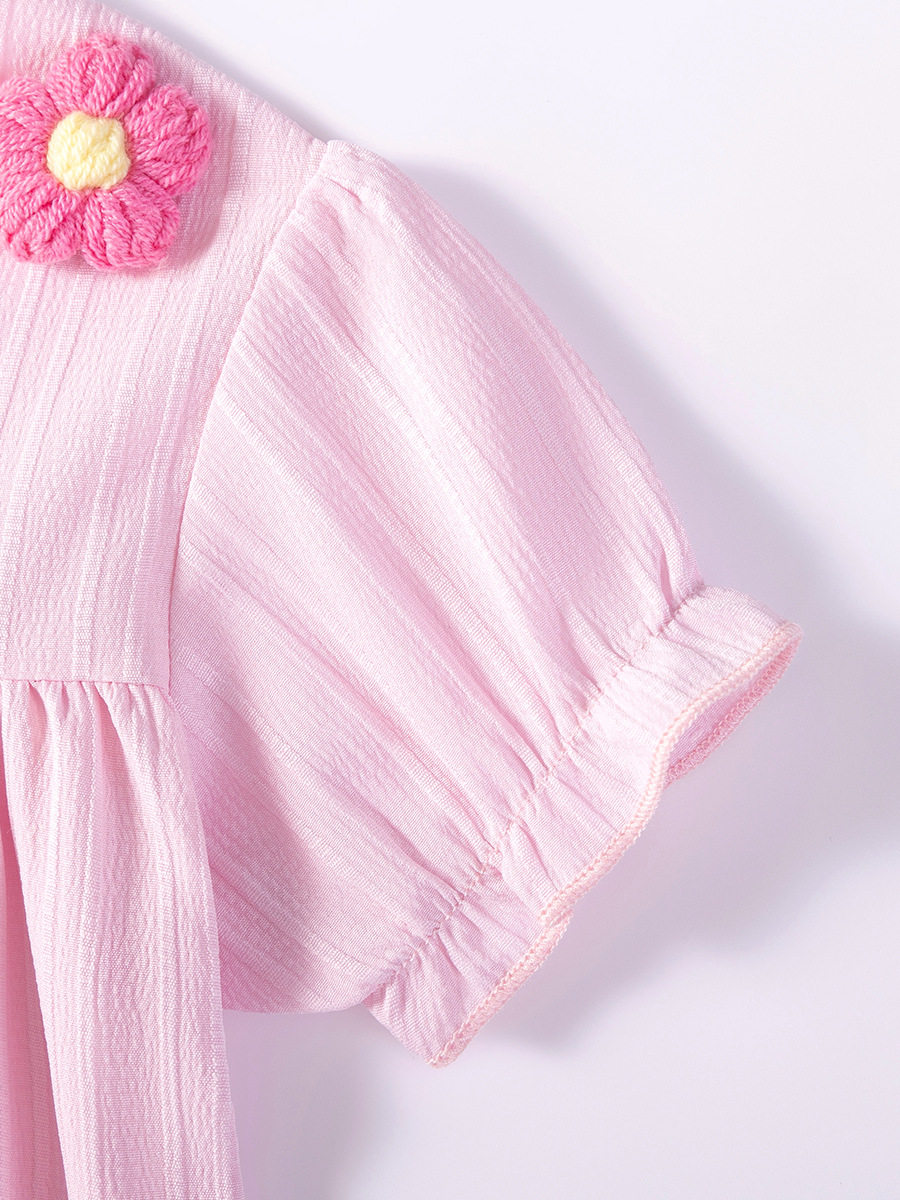 Kids' Dress Wholesale, Summer Short-sleeve Girls' Dress, [Style] Cute Floral Kids' Dress