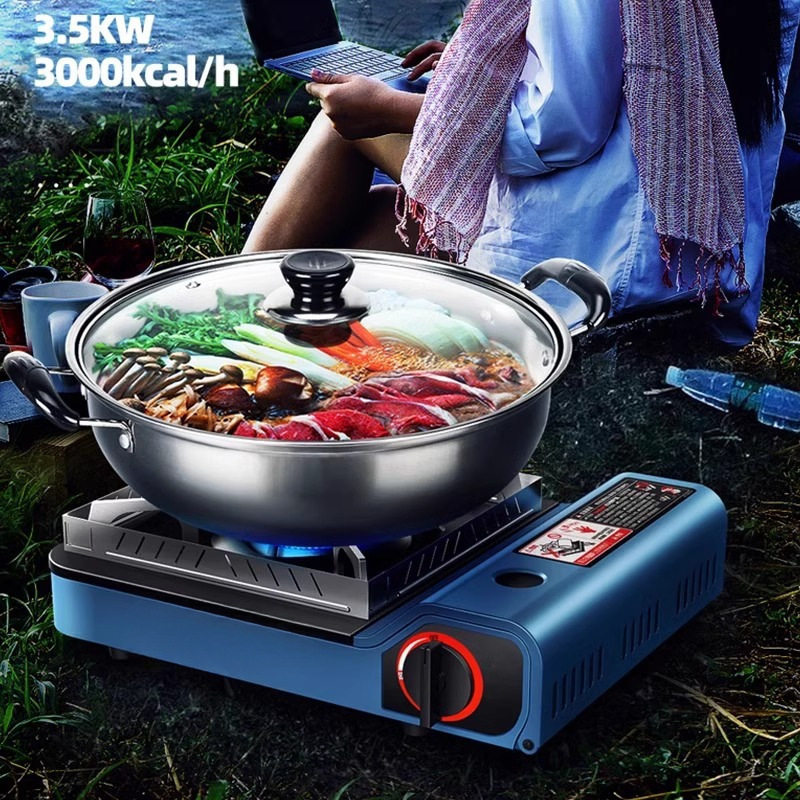 Portable Cassette Stove Outdoor Camping Gas Stove Commercial High-Power Windproof Stove Card Magnetic Stove Outdoor Cooking Utensils