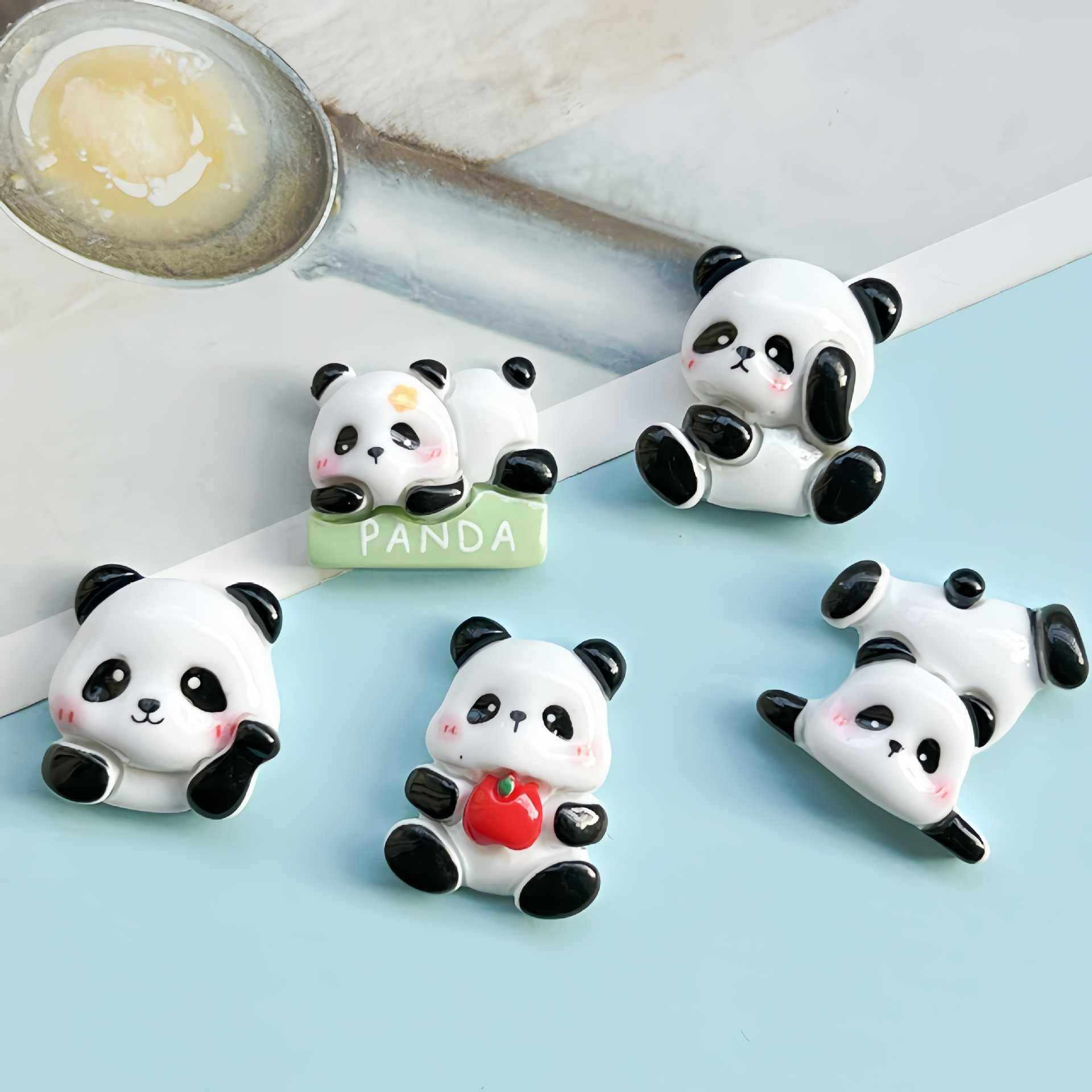 small size Cartoon Flower Panda Handmade DIY Cream Glue Resin Accessories Refrigerator Sticker Hairpin Stationery Box Jewelry Material