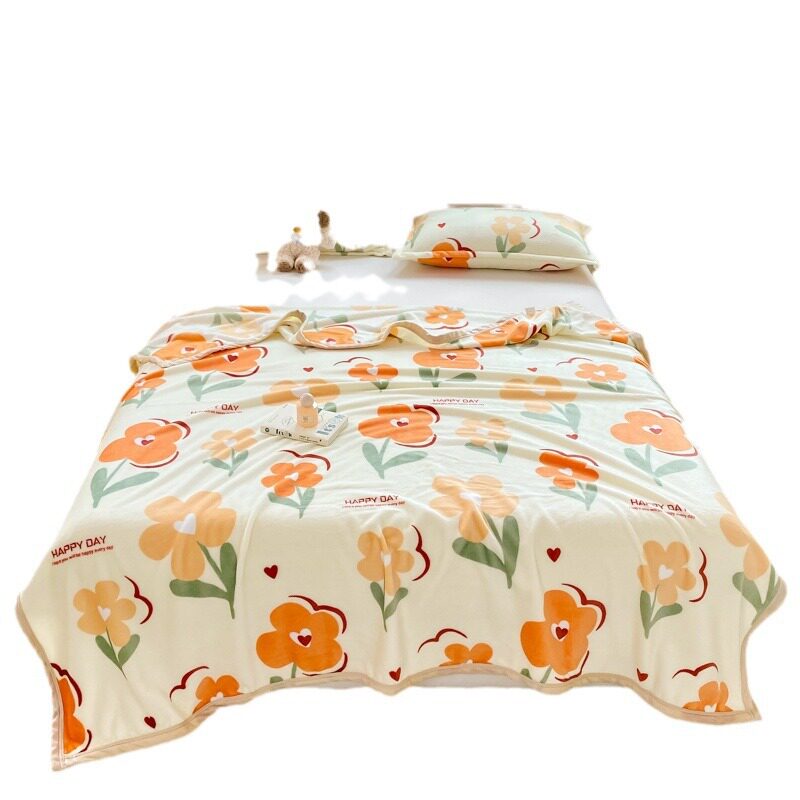 Double-sided milk velvet flannel multifunctional printed blanket shawl blanket lunch break blanket wholesale foreign trade cross-border gifts