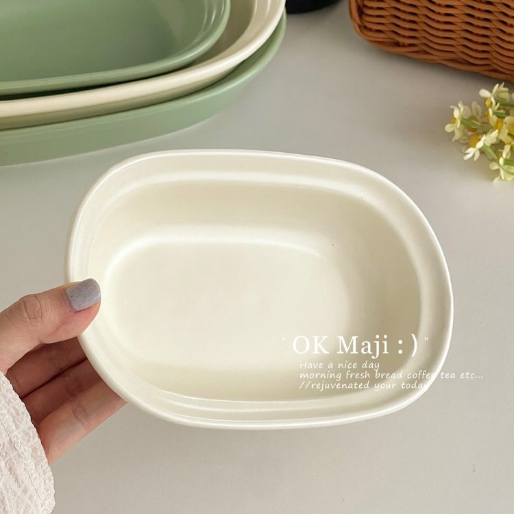 Style Tableware Salad Bowl Air Fryer Baking Bowl Oven Ceramic Steamed Egg Bowl Baked Rice Bowl