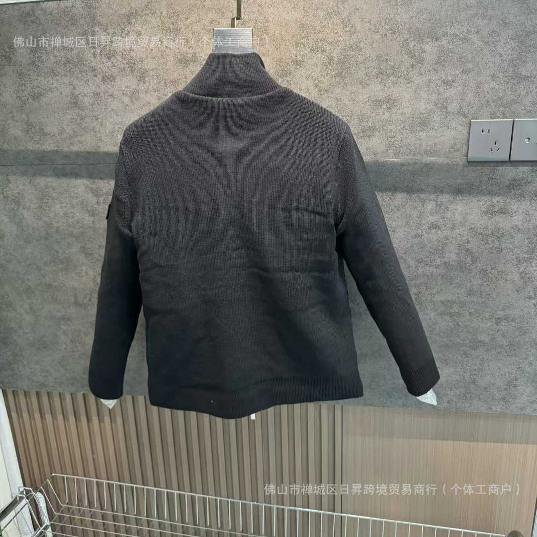 Factory Real Shot D Brand Oblique Print Full Print Knitted Stand Collar down Jacket Commuter Warm Casual Couple Coat