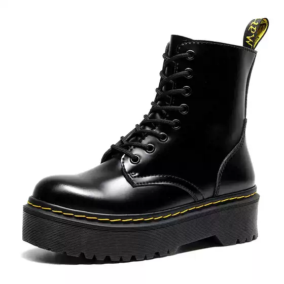 European and American Jadon thick-soled 8-hole Martin boots 1460-side zipper British women's short boots muffin bottom lace-up motorcycle boots