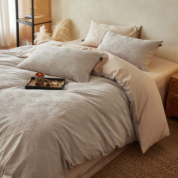 Light Luxury Retro Class a 100 Cotton Jacquard Thickeneded Brushed Four-Piece Bed Bed Sheets Quilt Cover Bed Bed Sheets Autumn and Winter Bedding