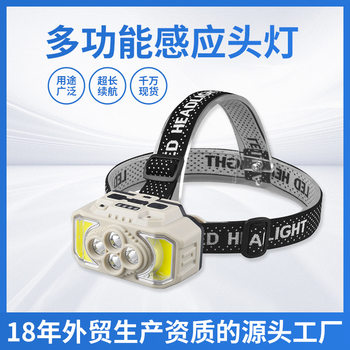 New Cross-border Portable Head-mounted Headlamp Strong Light Super Bright Field Lamp Outdoor Camping Hiking LED Lighting Headlamp
