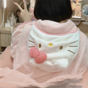 Cartoon Cat New Blanket Summer Office Nap Air-conditioning Blanket Blanket Lunch Break Artifact Coral Fleece Shawl Blanket