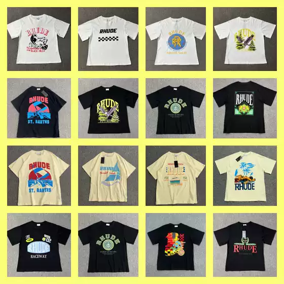 Cross-Border Export Letter Printed Short-Sleeved High Street American Style Loose Casual Couple Round Neck Versatile T-Shirt Men's Clothing