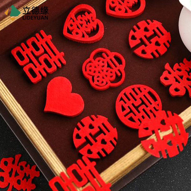 Wholesale wedding supplies felt non-woven wedding stickers small size wedding room decoration wedding wedding wedding window flower