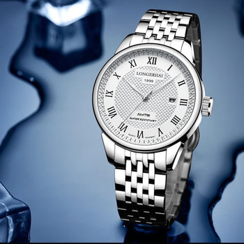 Langhai Casual Business Men's Watch Fully Automatic Ultra-thin Design Casual Dial Waterproof Calendar Couple Watch