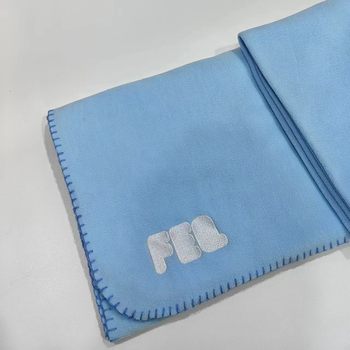 Solid Color Embroidered Logo Polar Fleece Blanket Gift Blanket Casual Blanket Aviation Blanket polar fleece Foreign Trade