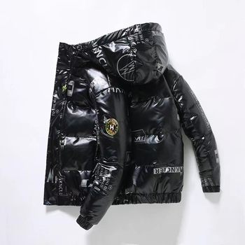 Lightweight down Jacket for Men, Winter Short Style, Loose and Trendy, for Teenagers and Junior High School Students, Thickened and Warm, Men's White Duck down