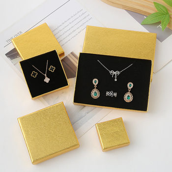 Gold and silver two-color luxury jewelry storage box earrings earrings bracelet packaging box exquisite appearance durability strong wholesale