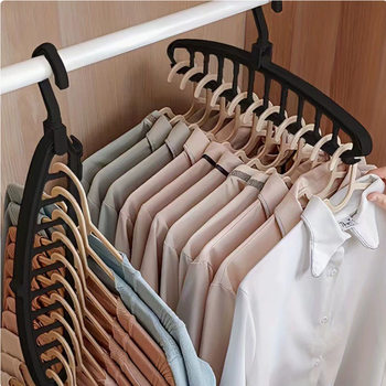 Cross-Border Labeling Eleven-Hole Hanger, Foldable Five-Hole Hanger, Multifunctional Travel and Home Clothes Drying Tool for Travel and Business Trips