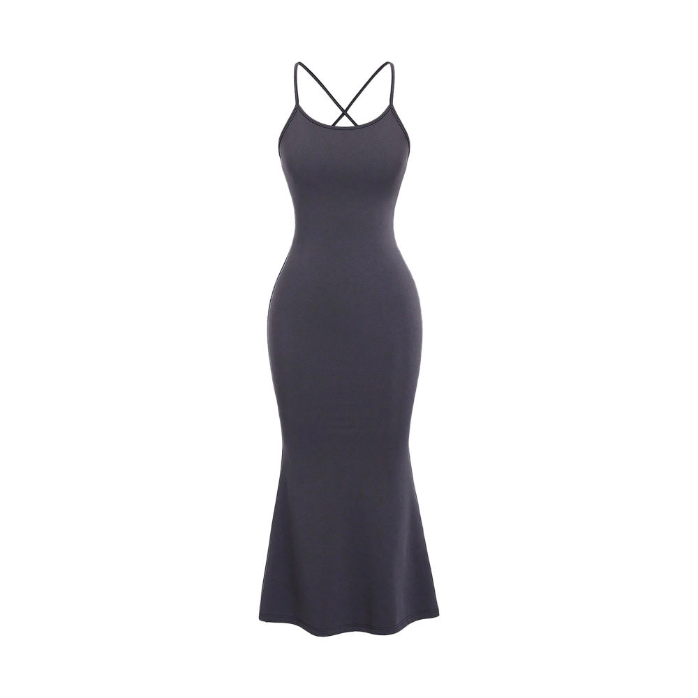Cross Back Bodycon Dress Sexy Mermaid Hem Spaghetti Straps Summer Style Wholesale Available OEM ODM service