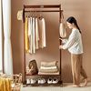 Solid Wood Floor-Standing Coat Rack, Removable Underwear Box, Shoe Box Storage Rack, Entrance Hall, Bedroom Vertical Clothes Rack