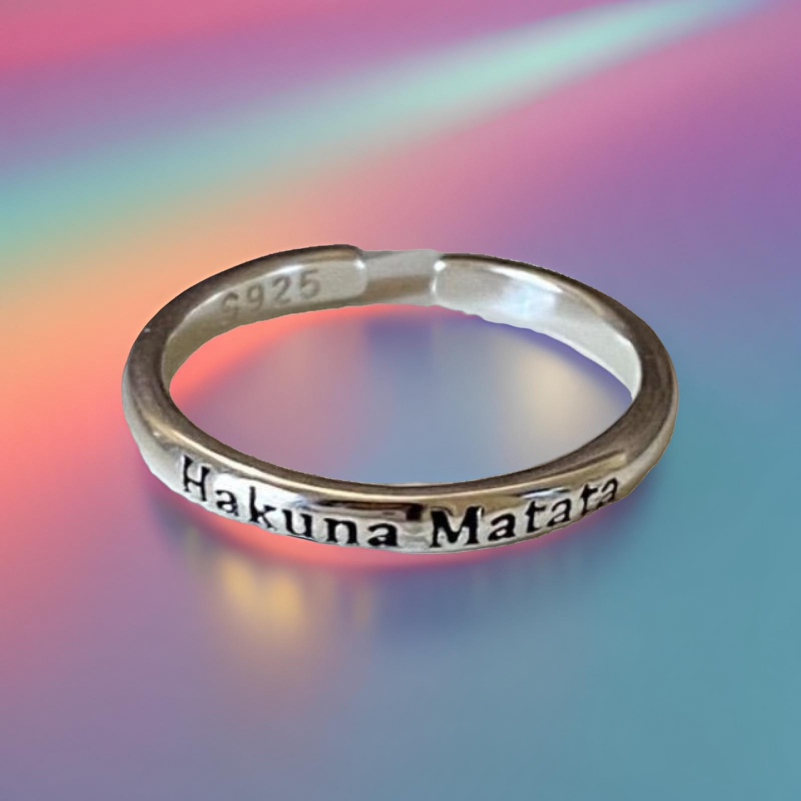 HakunaMatata carefree ring opening niche high sense letters finger ring cross-border factory wholesale