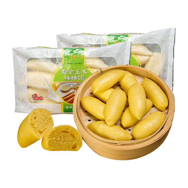 Five Grains Project Golden Corn Sticks Cornmeal Steamed Buns Semi-Finished Products Wholesale Frozen Breakfast Snacks Noodles