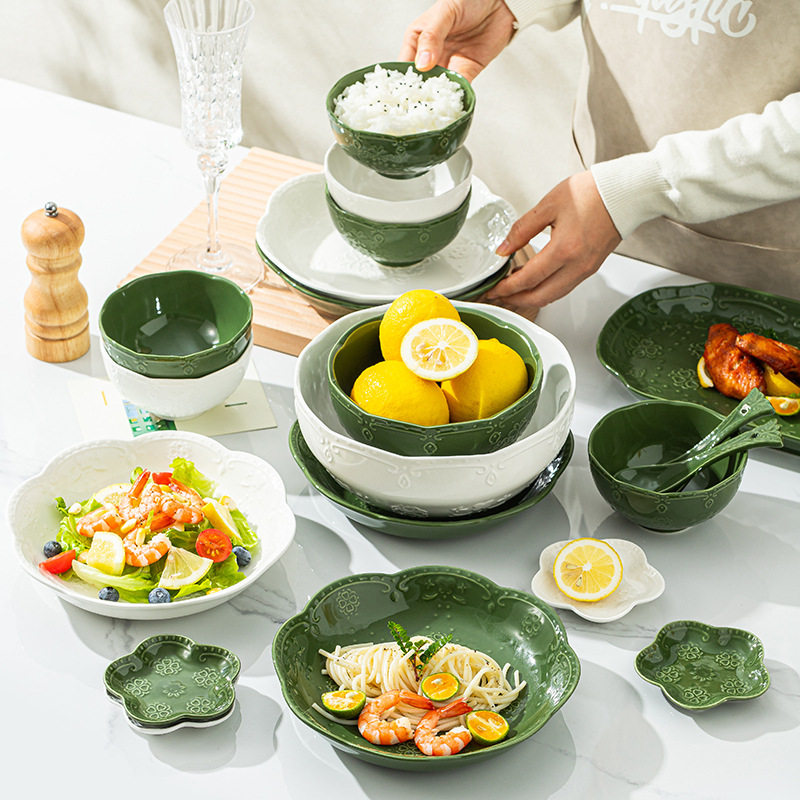 Dishes and Dishes Set Household High-end French Style Light Luxury Ceramic Tableware Dishes and Dish Dishes and Chopsticks Dishes and Dish Combination Wedding Gift