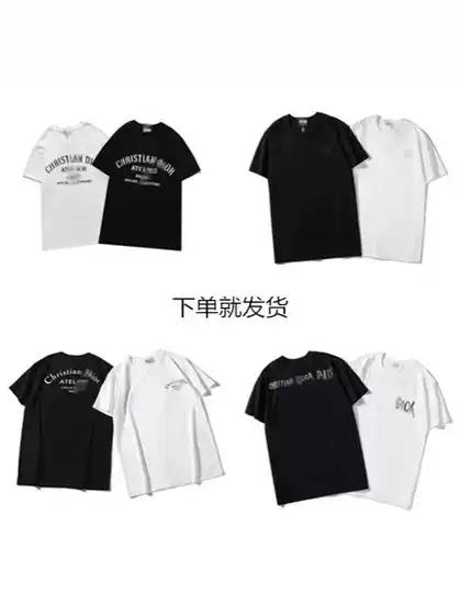 New Omega Di D Full Print IO Short Sleeve Internet Popular Ins All-match T-shirt Men's and Women's Fashion Brand Top Couple Clothes