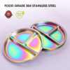 temu cross-border direct selling 304 stainless steel three-compartment plate student plate fruit disc fat reduction plate can be customized