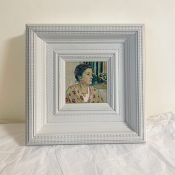 American-Style Woven Pattern Solid Wood Picture Frame, Simple White Printed Oil Painting Frame, Photo Frame Decoration, Fresh and Simple Framed Wall Hanging