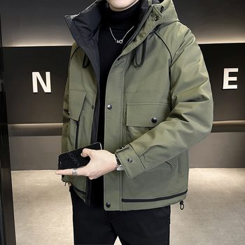 Men's Thickened Winter down Jacket 2024 New Trendy High-End American Style Handsome Workwear Jacket