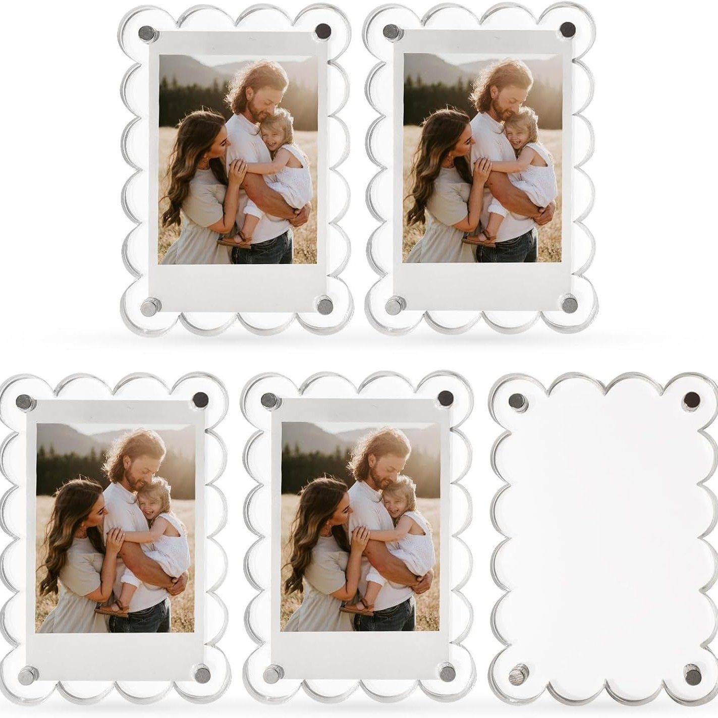 Acrylic refrigerator magnetic frame, double-sided photo refrigerator magnet photo frame, suitable for Fujifilm
