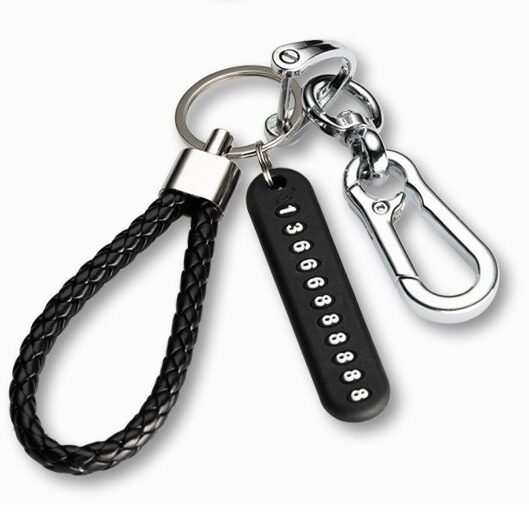 Car key chain anti-loss number plate mobile phone digital braided rope creative key chain men's and women's pendant 8-character buckle
