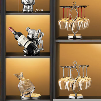Light Luxury Burgundy Red Wine Glass Set 2025 New Wine Cabinet Ornaments High-End Crystal Home Decanter