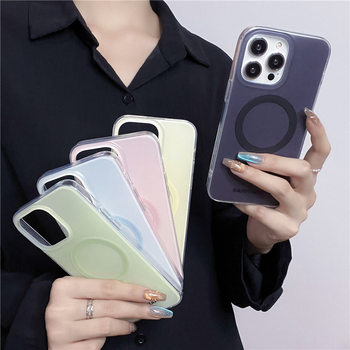 Magnetic Pure Color Shell Holder Suitable for Iphone17 Apple 16Promax15//14/13/12 Mobile Phone Case New Style