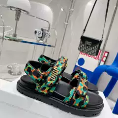 Foreign Trade Spring and Summer New Fashion Versatile Comfortable Velcro One-Line Sandals Women's Trendy Flat-Soled Slip-On Slippers